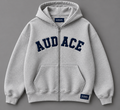 Wolf grey Audace zip hoodie front